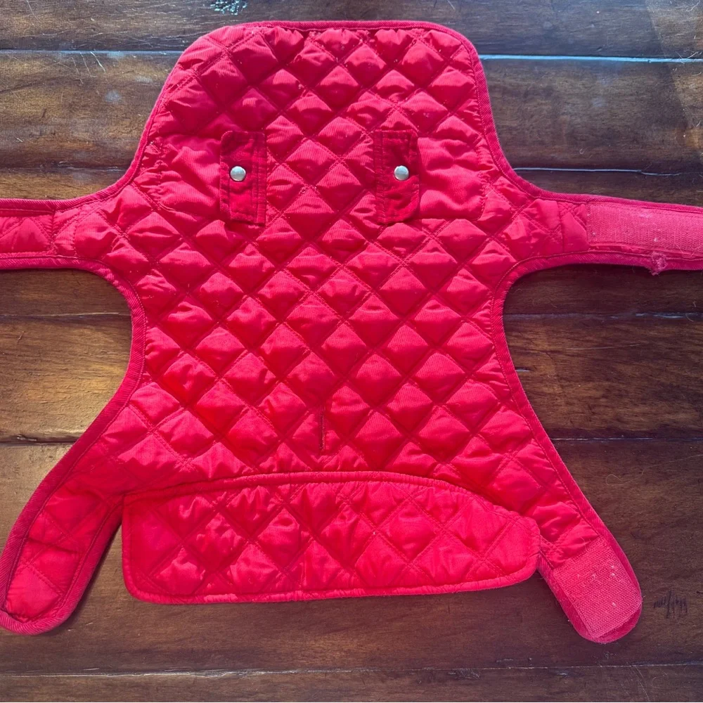 Dog Quilted Red Jacket-Size M
